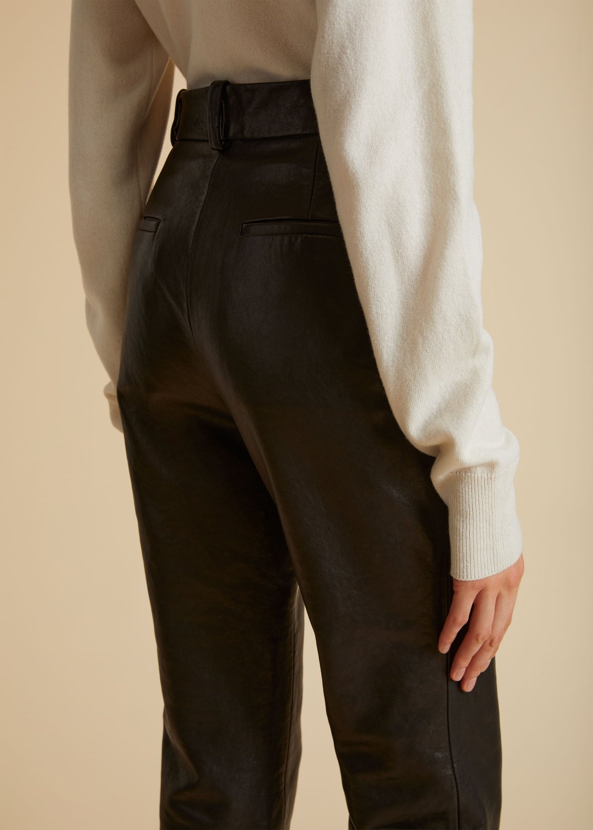 The Emile Pant in Black Leather - 4