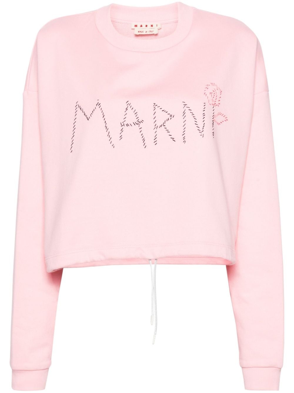 logo-embroidered cropped sweatshirt - 1