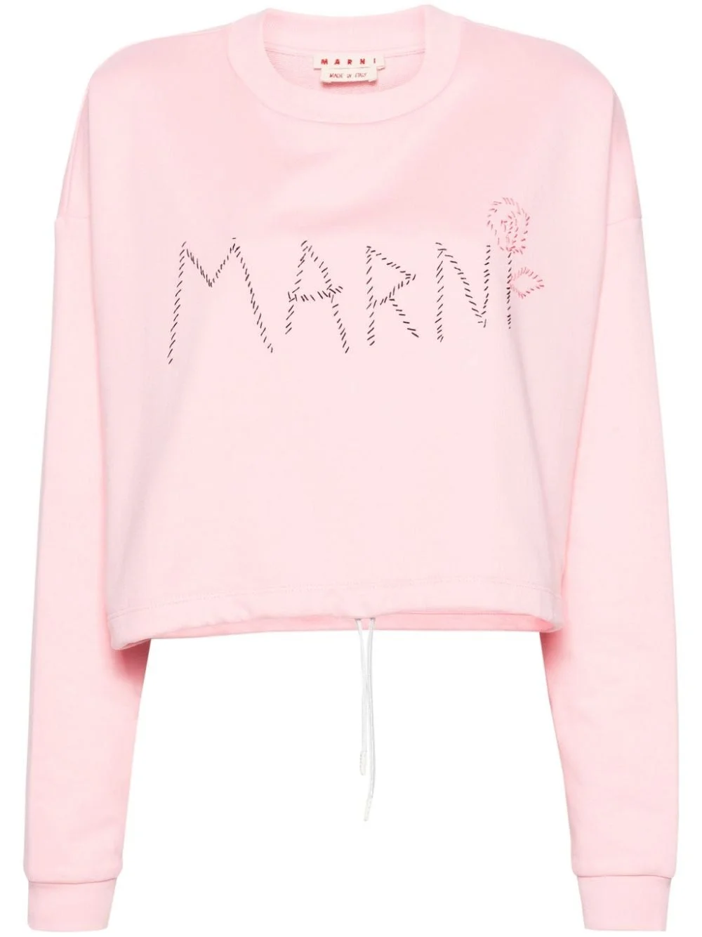 logo-embroidered cropped sweatshirt - 1