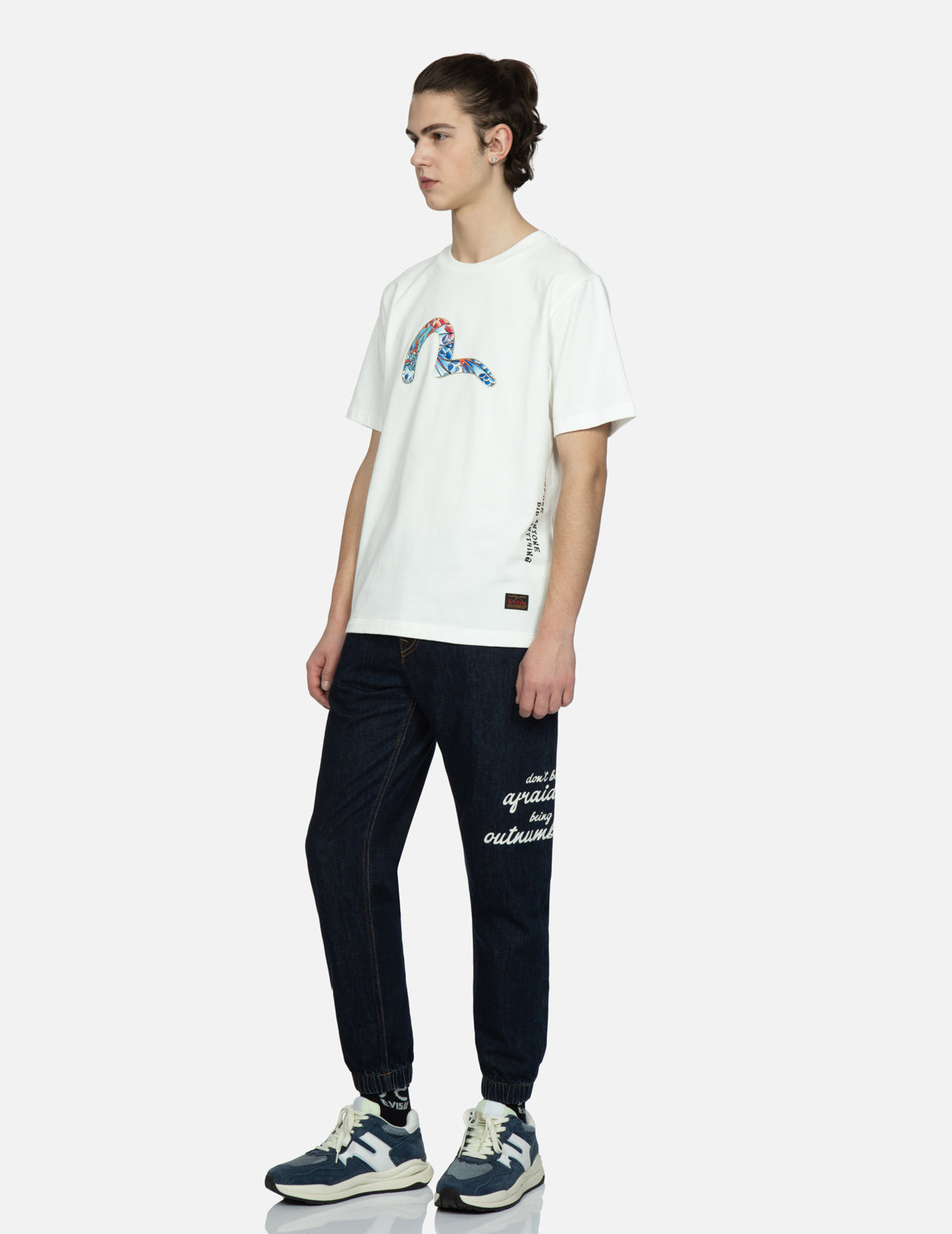 SLOGAN AND SEAGULL PRINT REGULAR-FIT JOGGER PANTS - 4