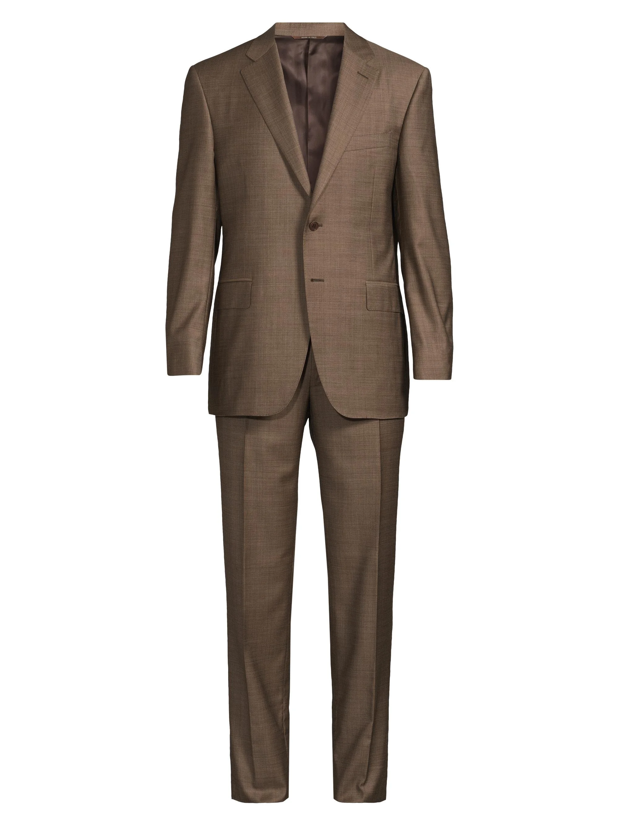 Men's Siena Notch Lapel Wool Suit - Tan - 1