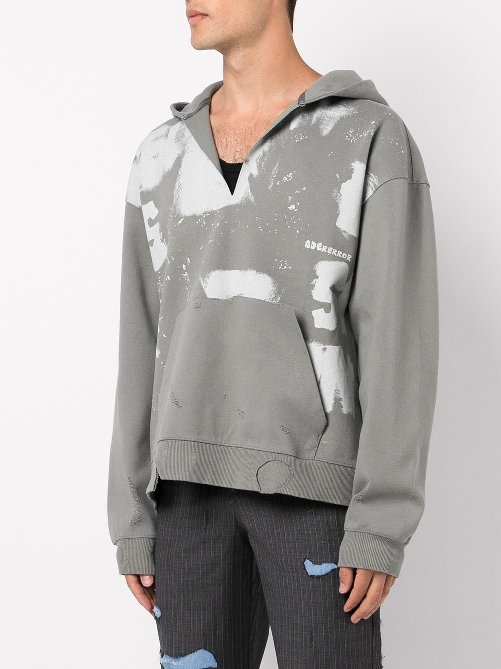 distressed-finish hoodie - 4