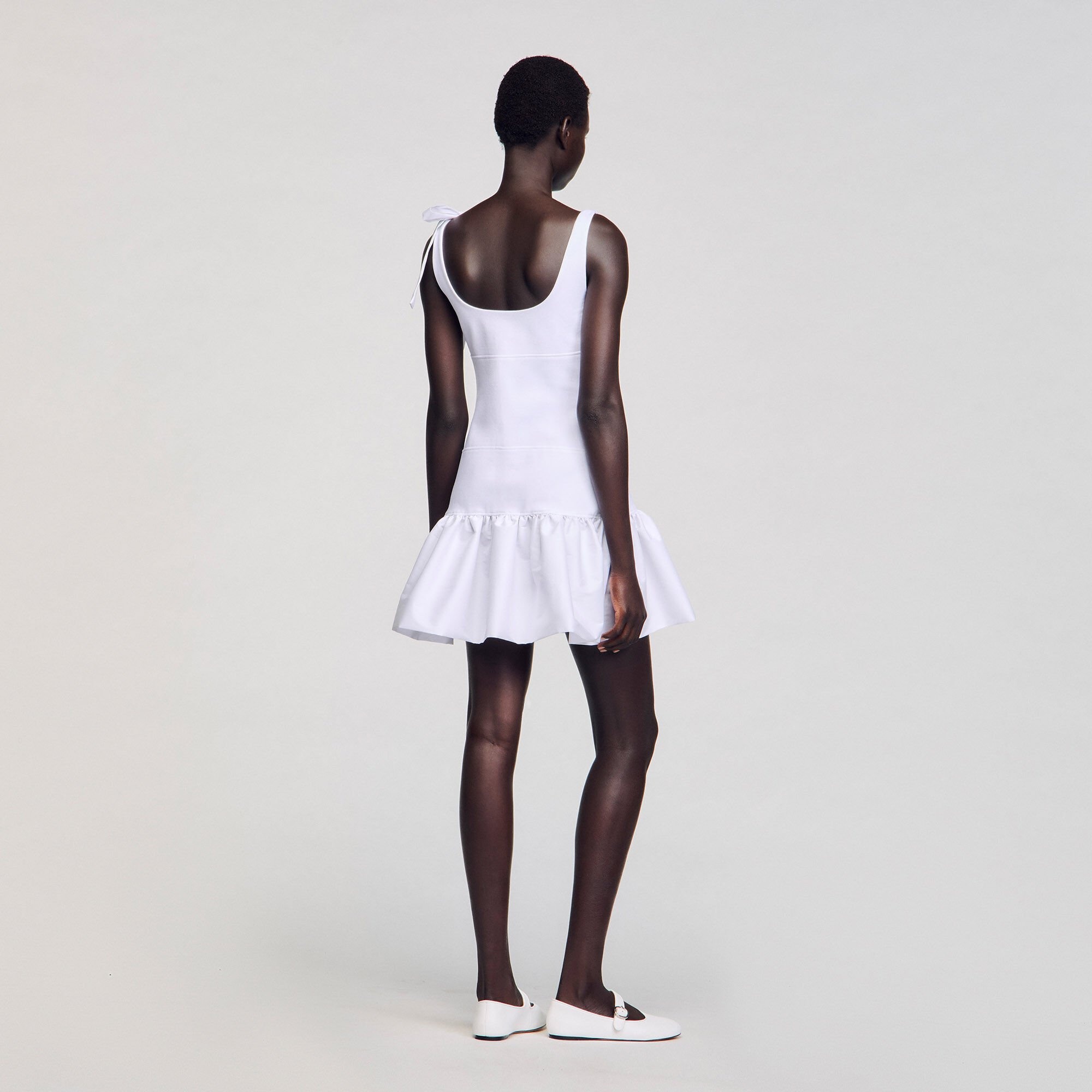 DUAL-MATERIAL MINI DRESS - 5