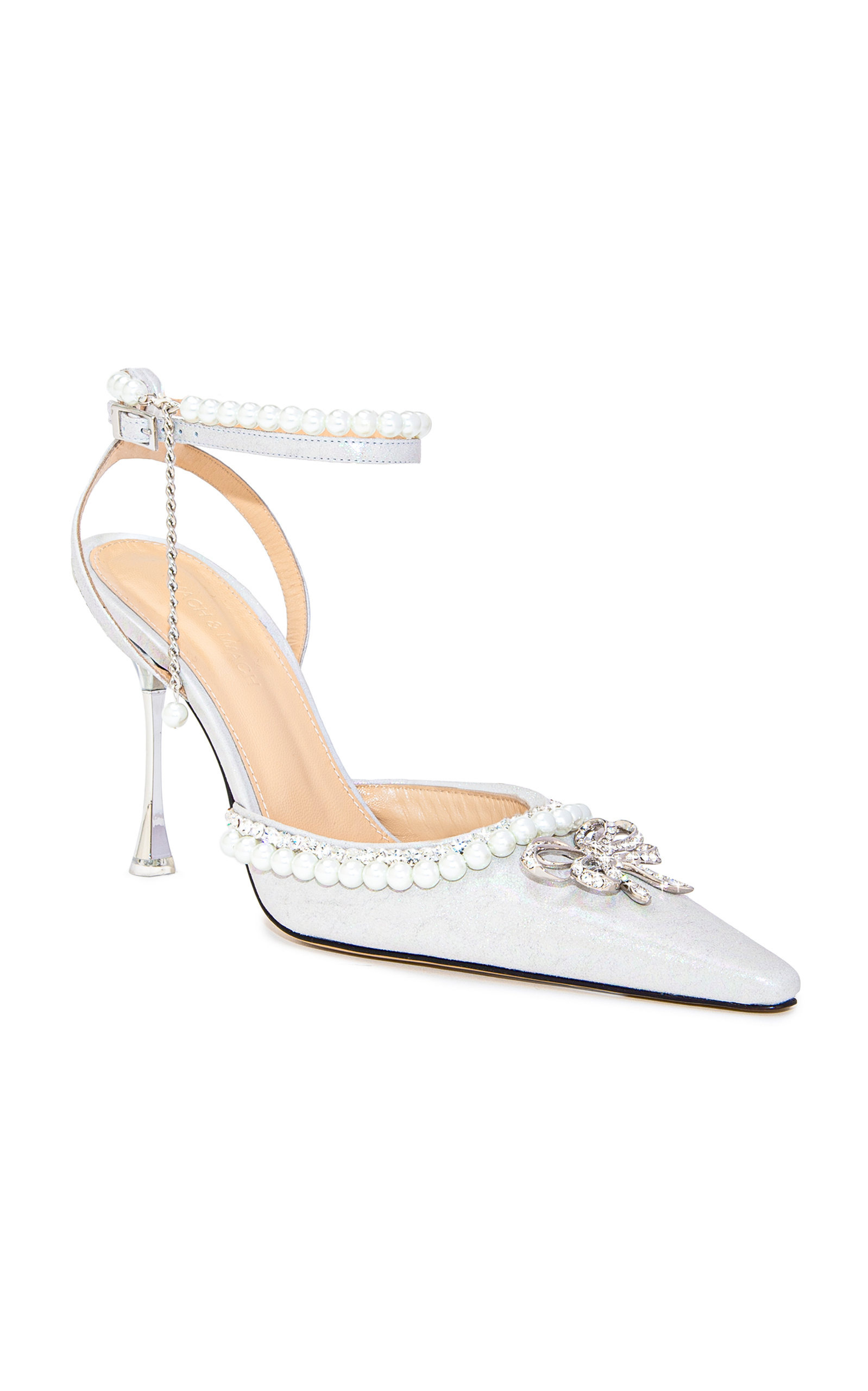 Sophie Bow Embellished Leather Pumps white - 3