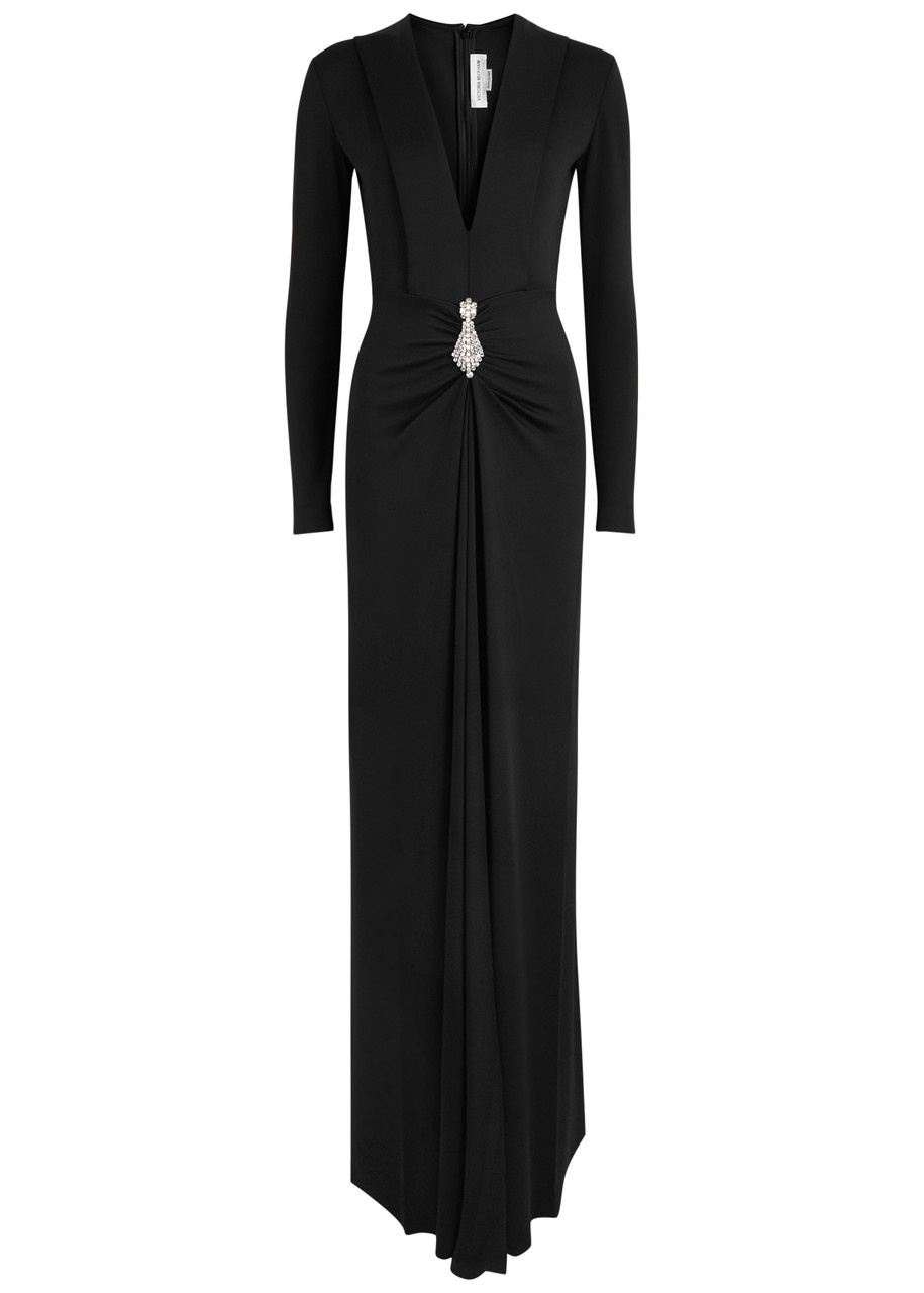 Victoria Beckham Crystal-embellished Stretch-satin Gown - 1