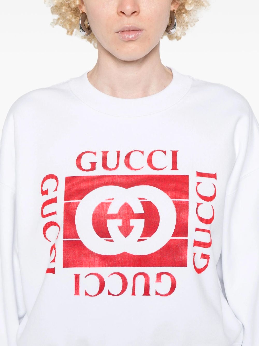 flocked-logo sweatshirt - 5