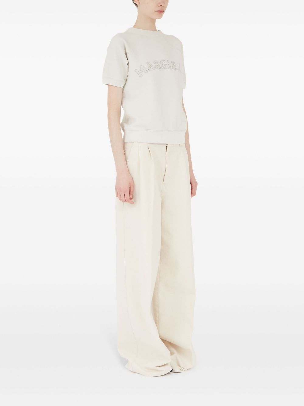 logo-print cotton sweatshirt - 3