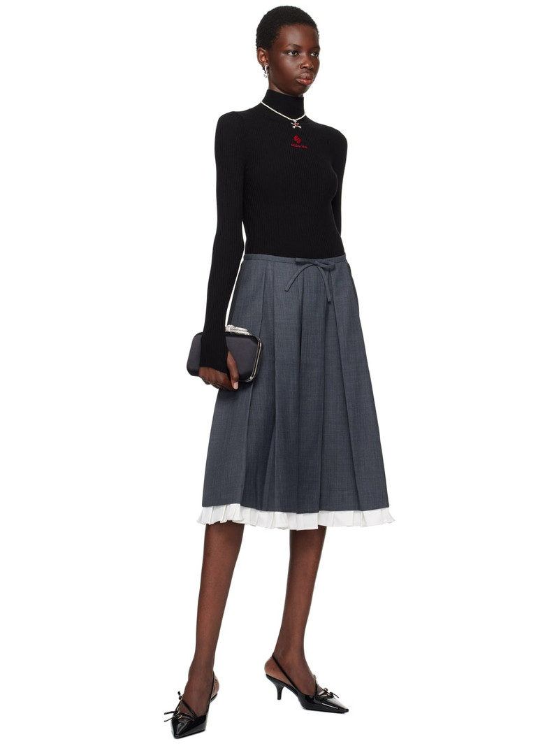 Black Double Bow Satin Clutch 4