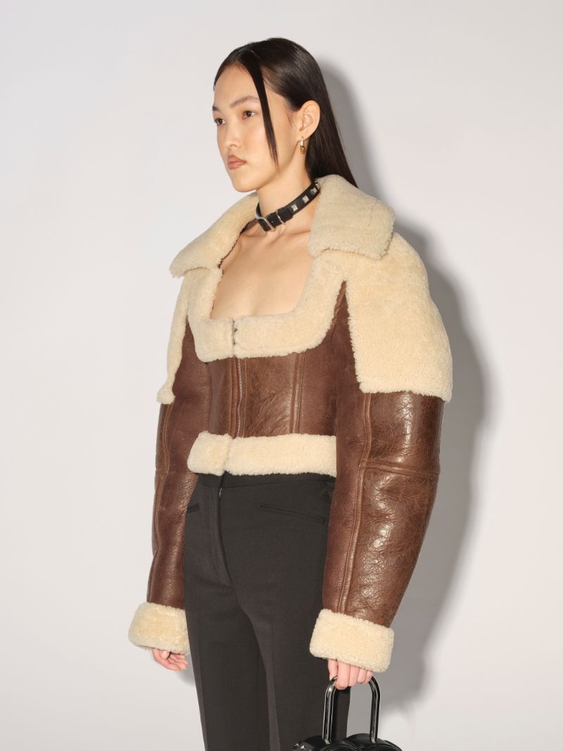 CROPPED SHEARLING JACKET - 6