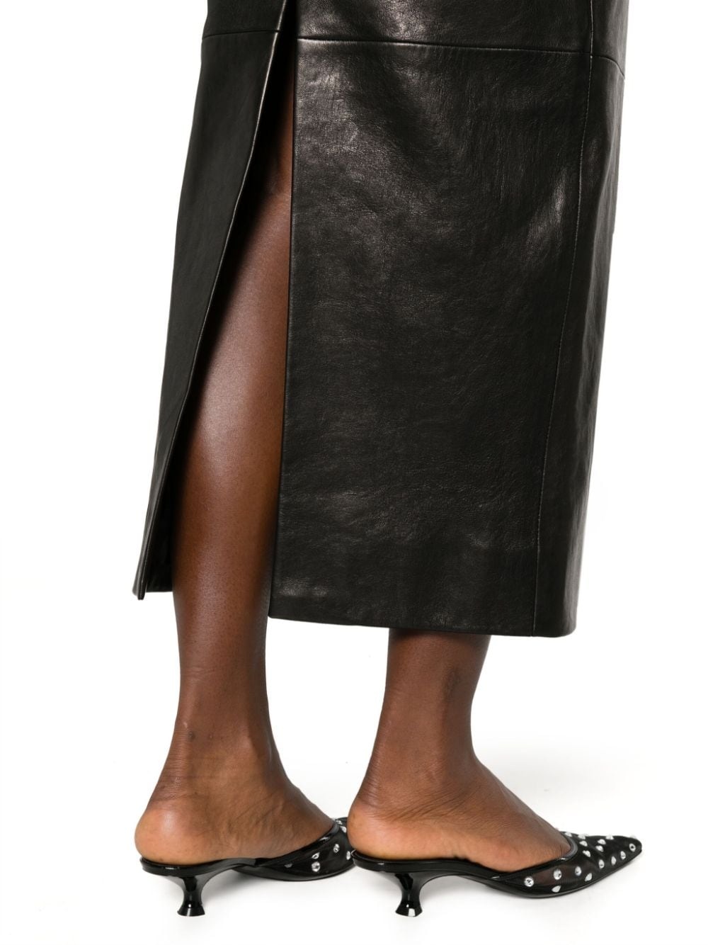 The Loxley leather midi skirt - 5