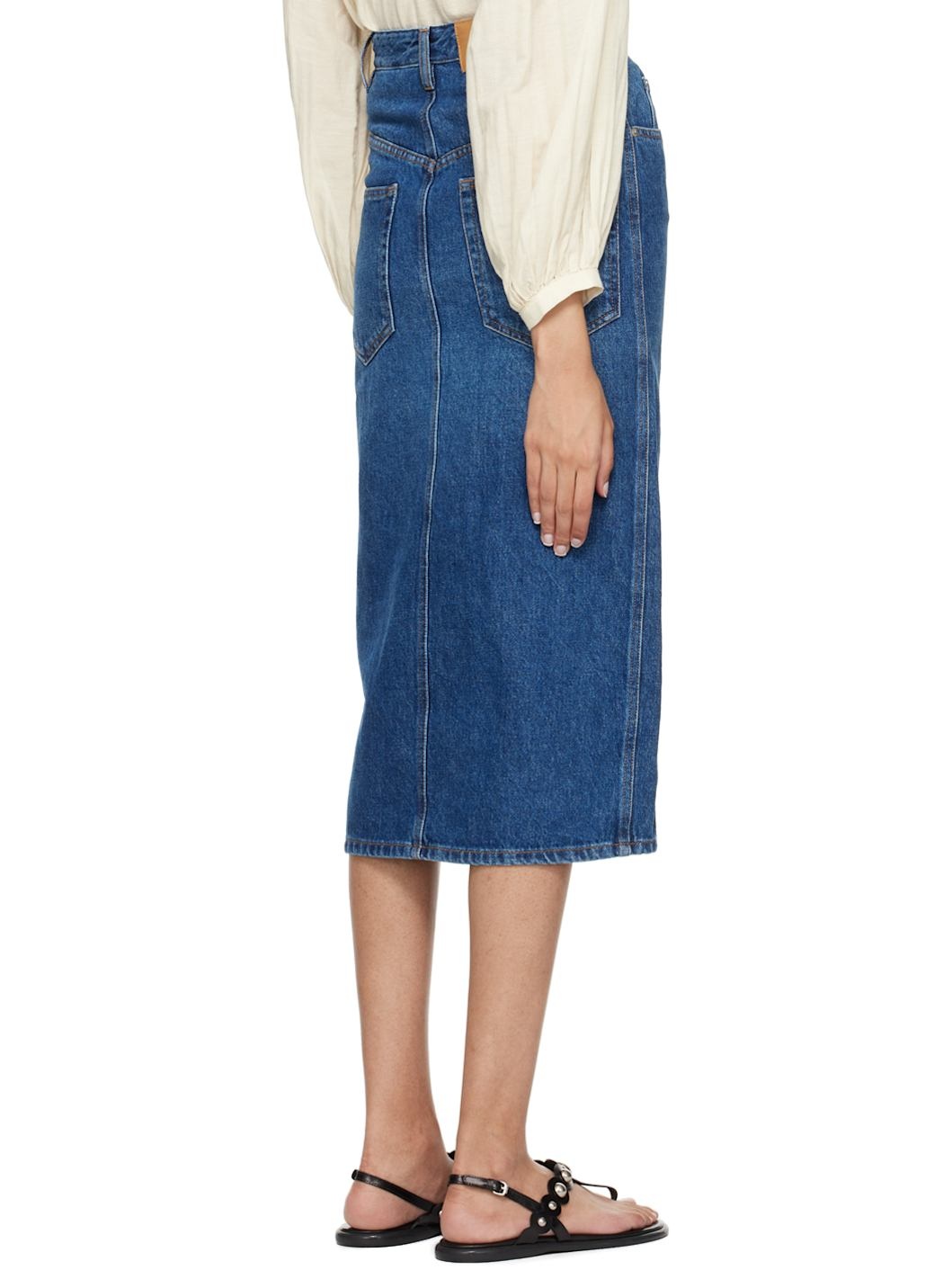 Blue Vandy Denim Midi Skirt - 3