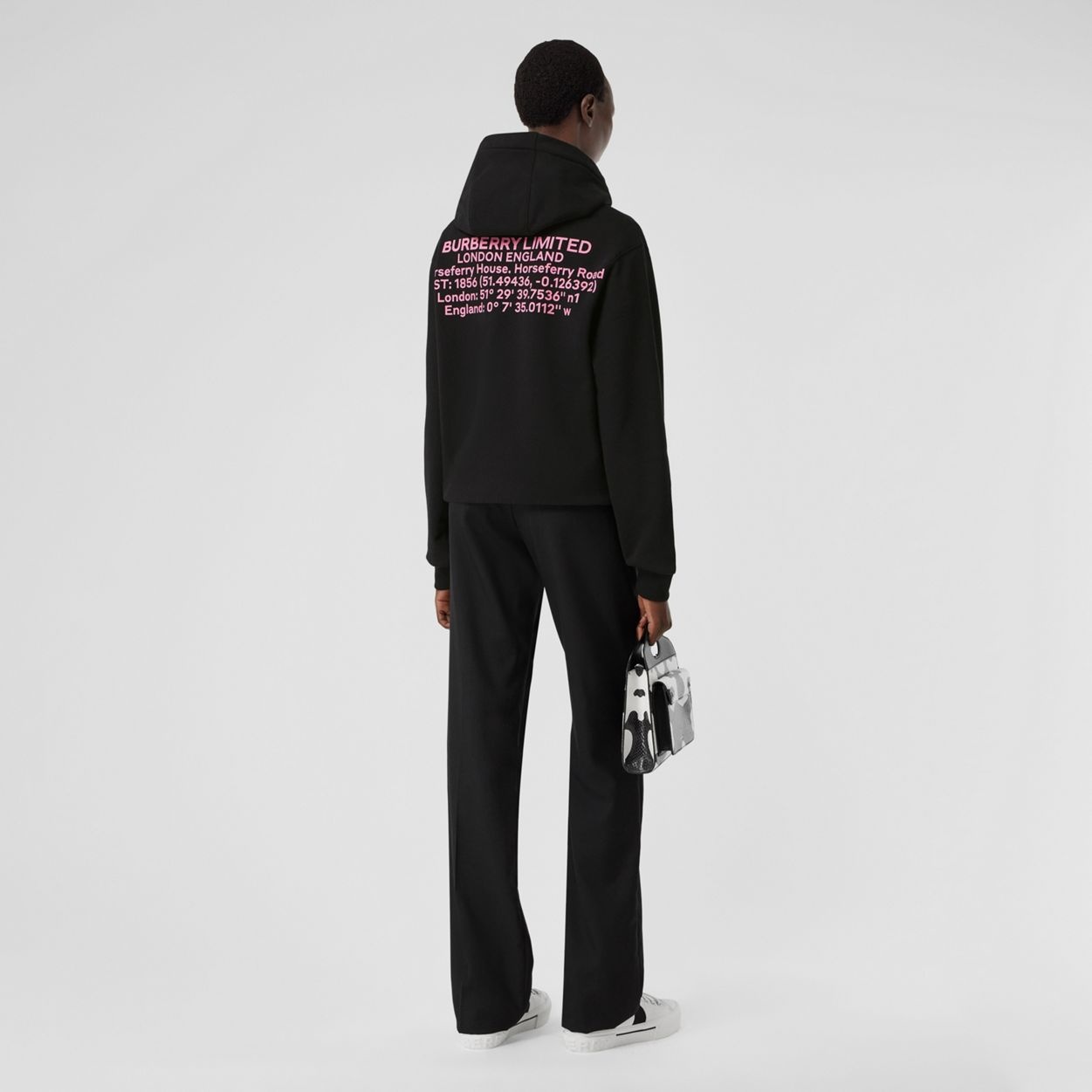 Coordinates Print Cotton Oversized Hoodie - 5