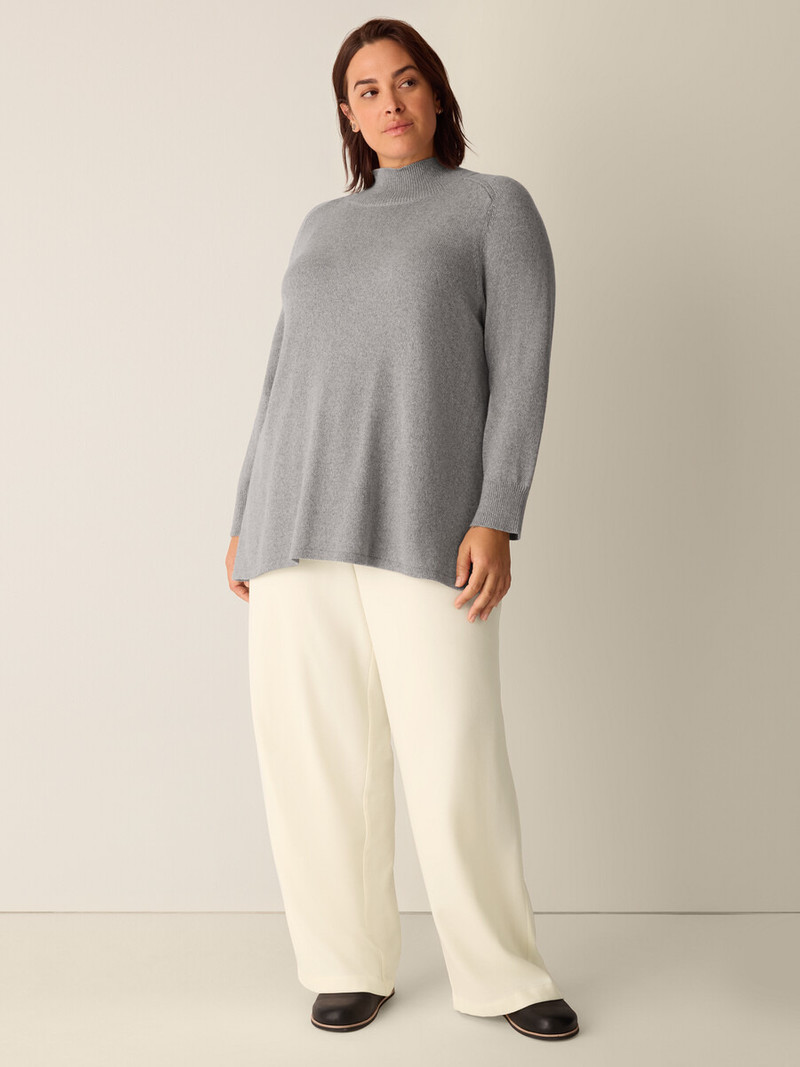 Cotton & Recycled Cashmere Turtleneck Long Top 6