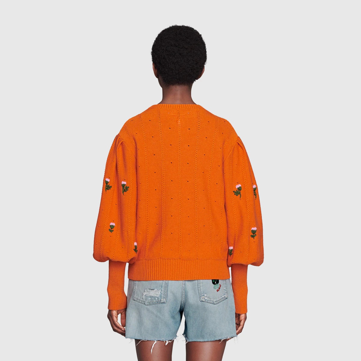 Floral wool and cotton knit - 4