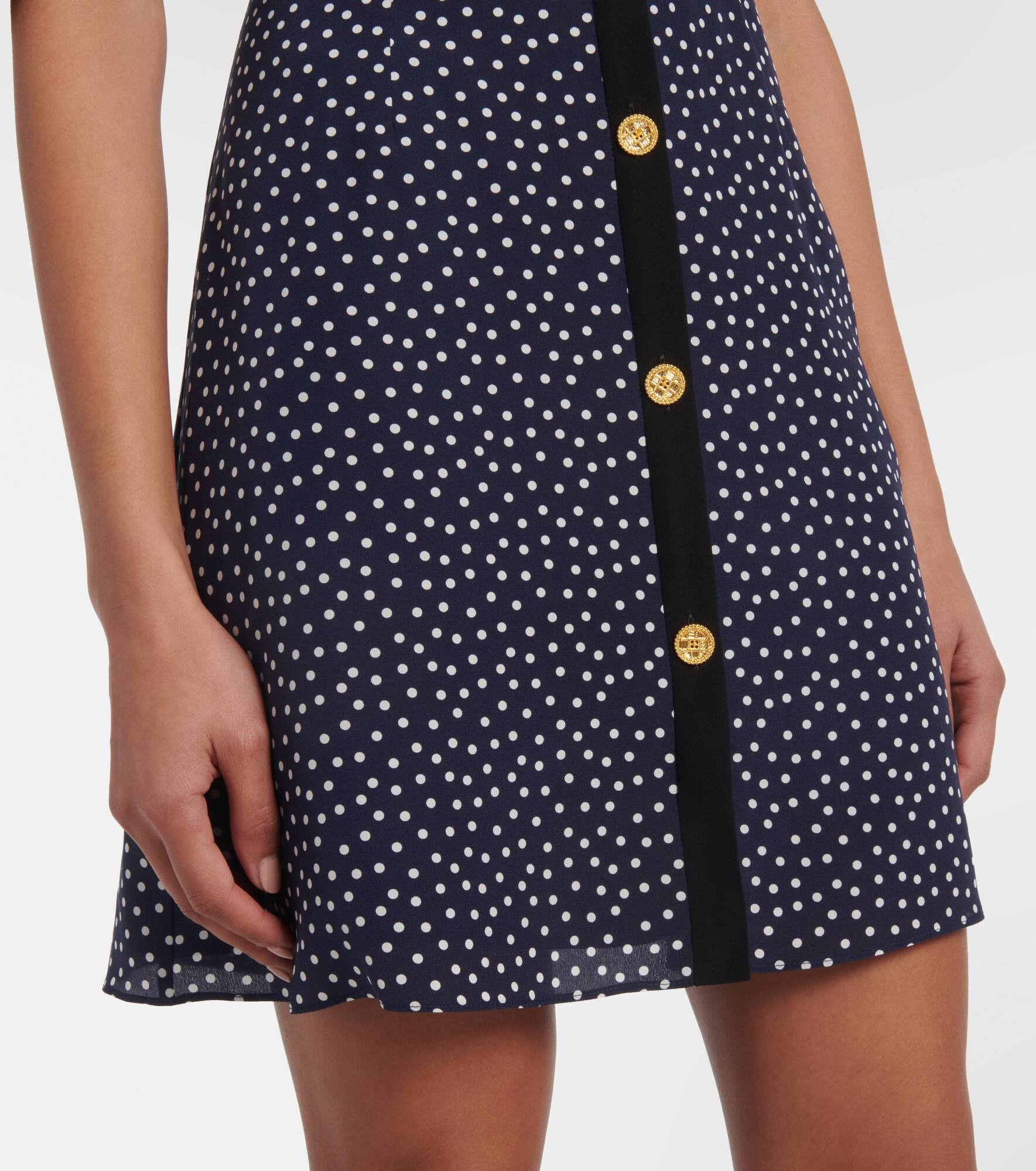 Polka-dot printed silk minidress - 5