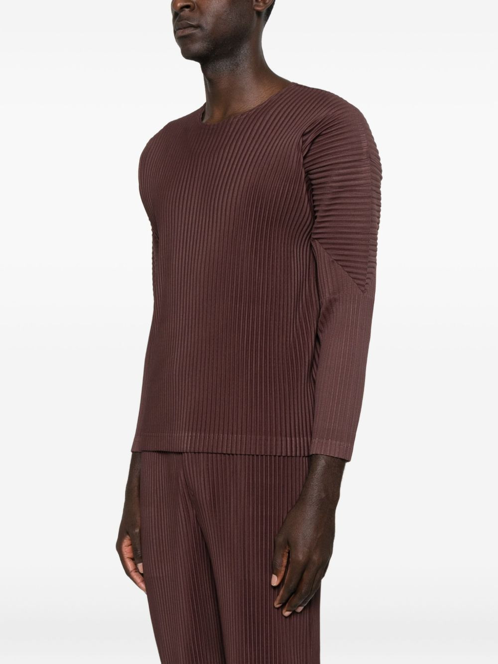 pleated long-sleeve jumper - 3