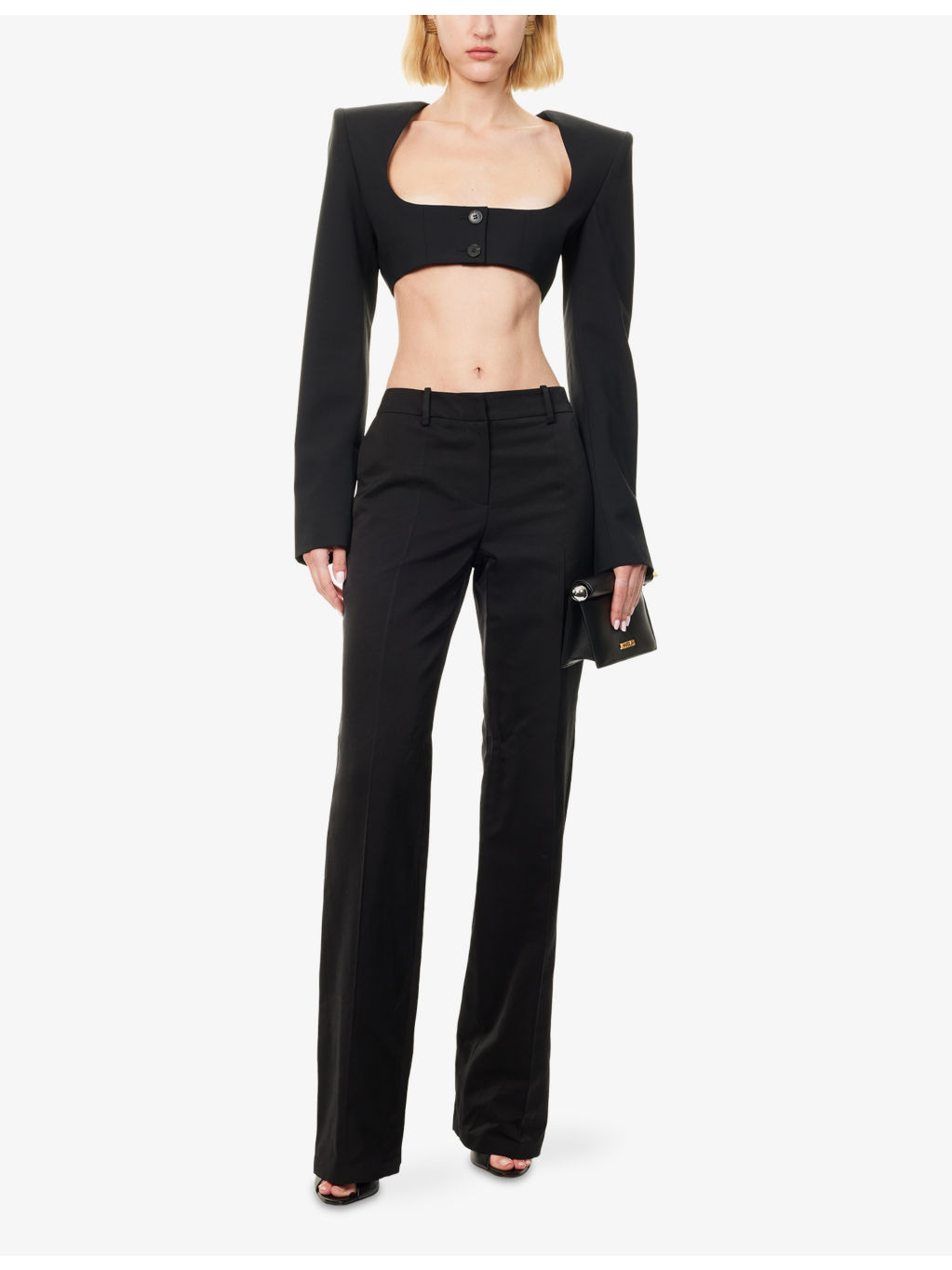 Cropped Wool-Blend Blazer - 2