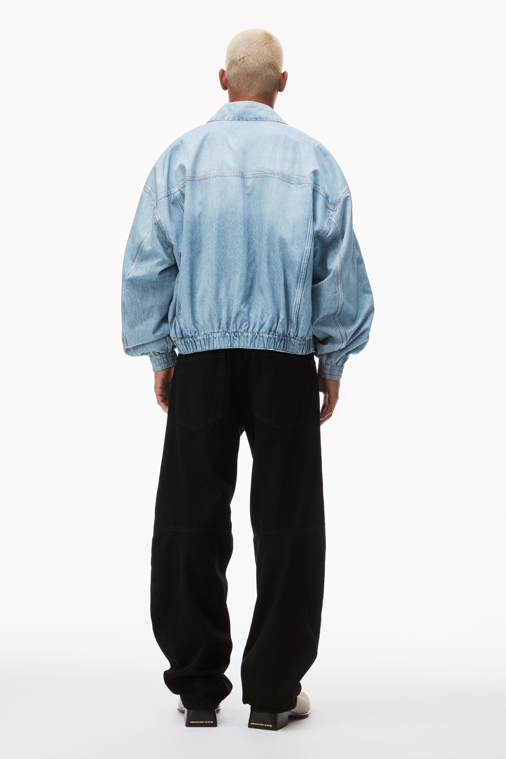 Alexander Wang printed denim bomber jacket in nylon | REVERSIBLE