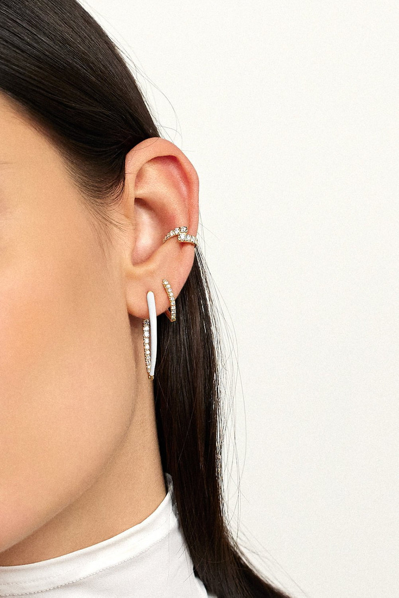 MELISSA KAYE Medium Navy Cristina Diamond Earrings outlook