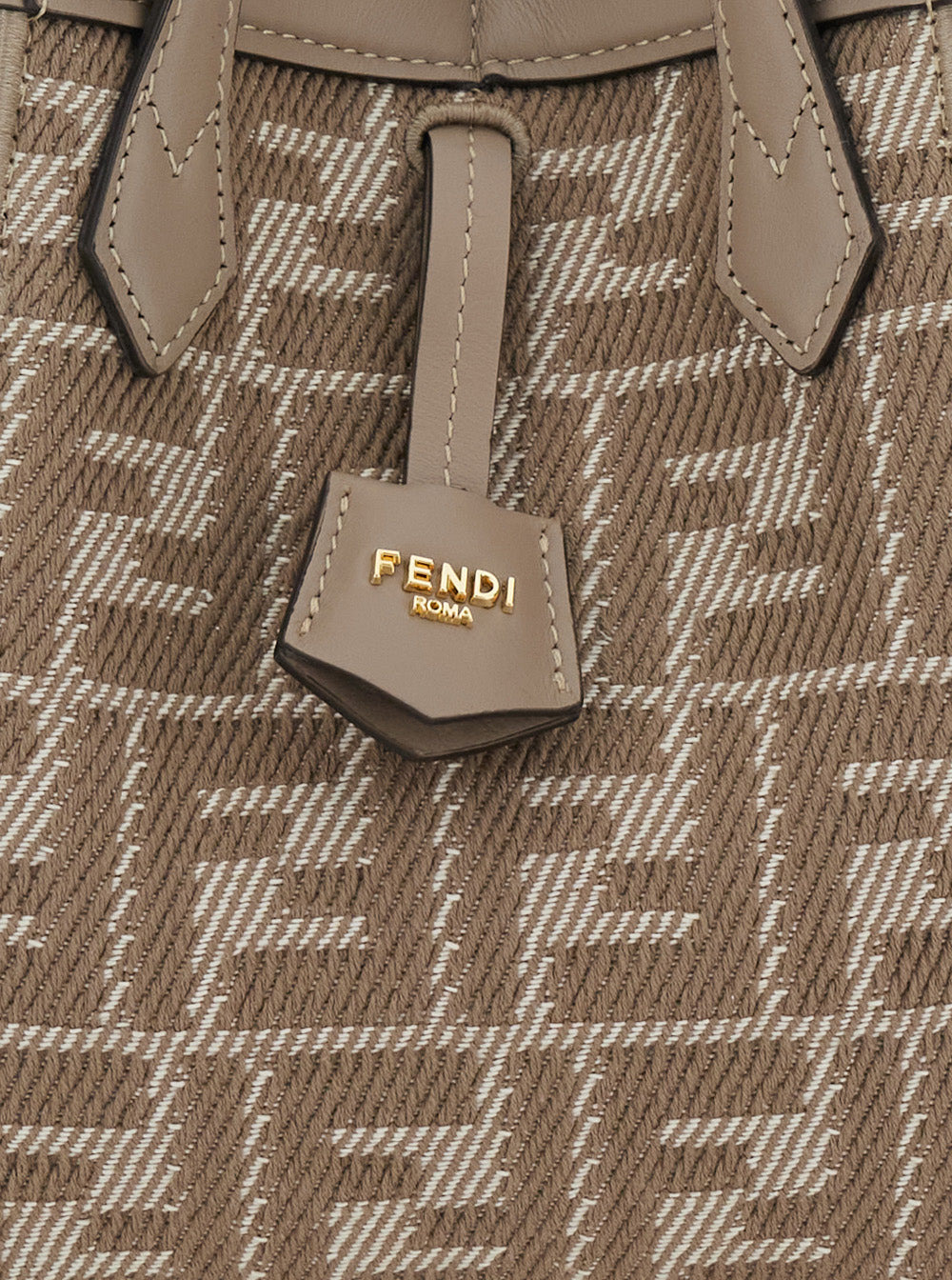 Fendi Women 'Mini Origami' Beige Crossbody Bag With All-Over Ff Logo In Cotton Blend Woman - 5