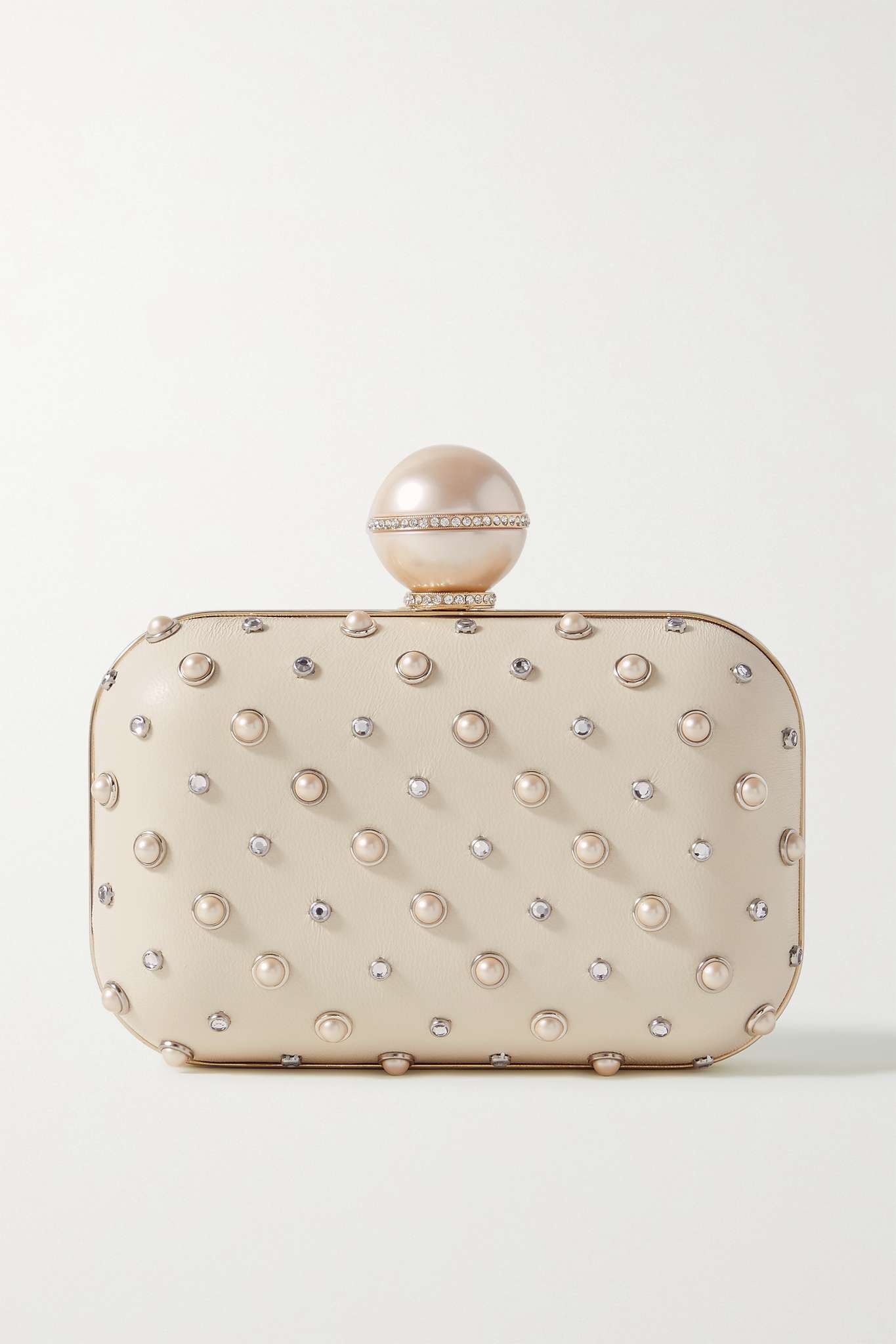 Cloud embellished leather clutch - 1