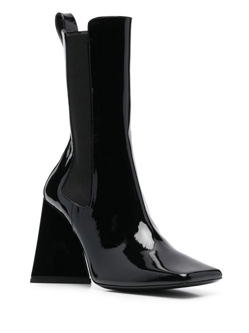 square-toe leather boots - 2