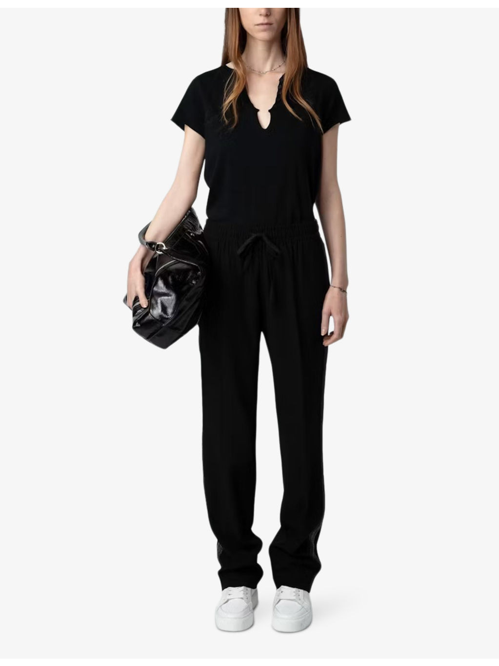 Regular-fit button-neck cotton T-shirt - 2
