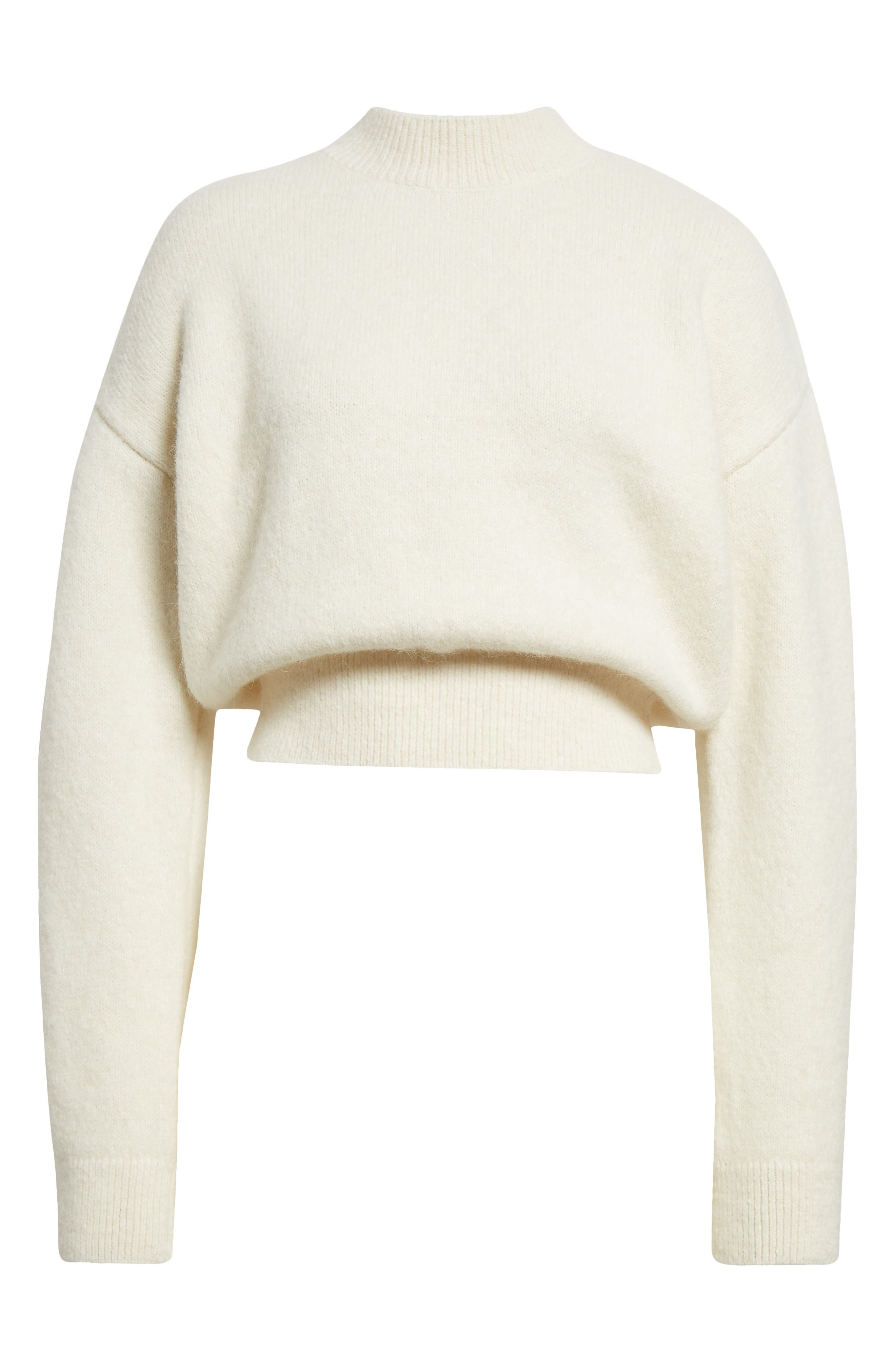 Jacquemus La Maille Logo Jacquard Alpaca & Merino Wool Blend Sweater in Light Beige at Nordstrom - 6