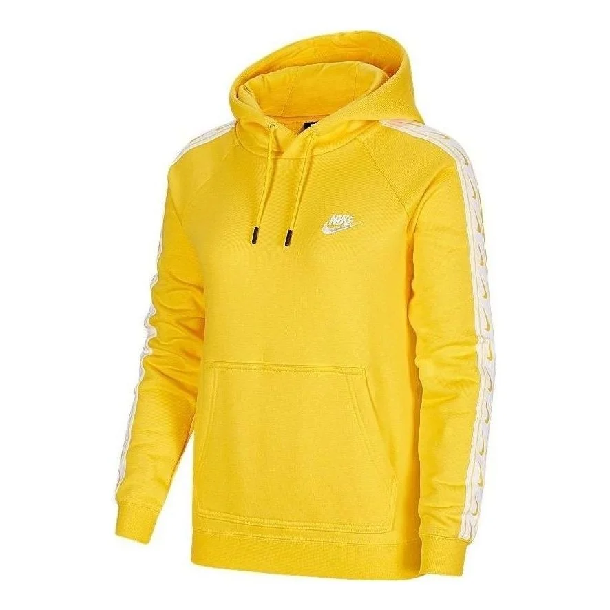 (WMNS) Nike Logo Sportswear Hoodie 'Yellow White' CU9262-780 - 1