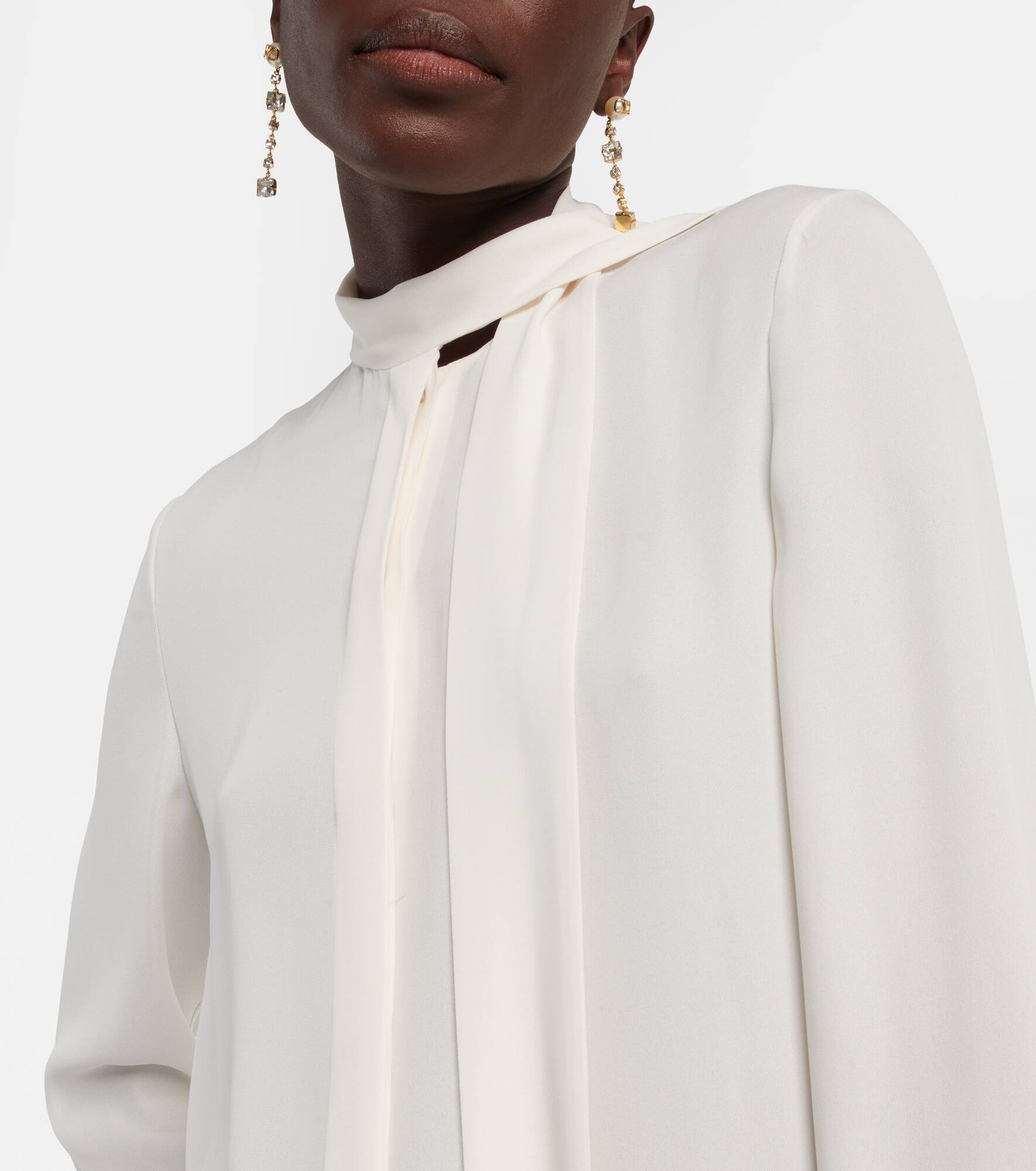 Tie-neck silk blouse - 4