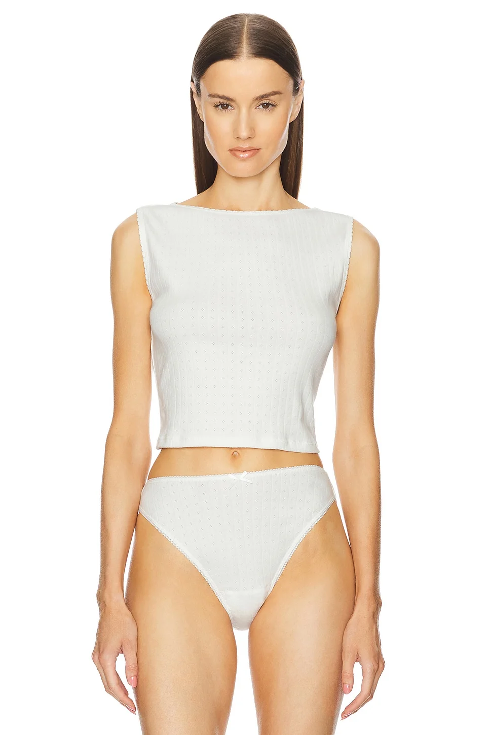Pointelle Muscle Tank - 1