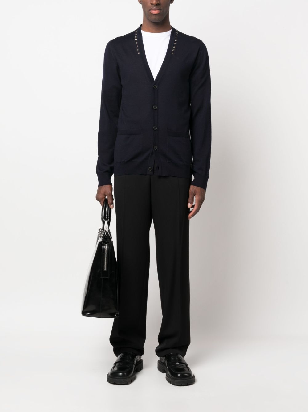 Rockstud-embellished wool cardigan - 2