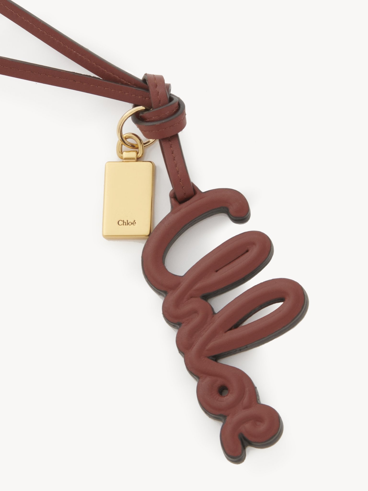 LOGO BAG CHARM IN SHINY LEATHER - 2
