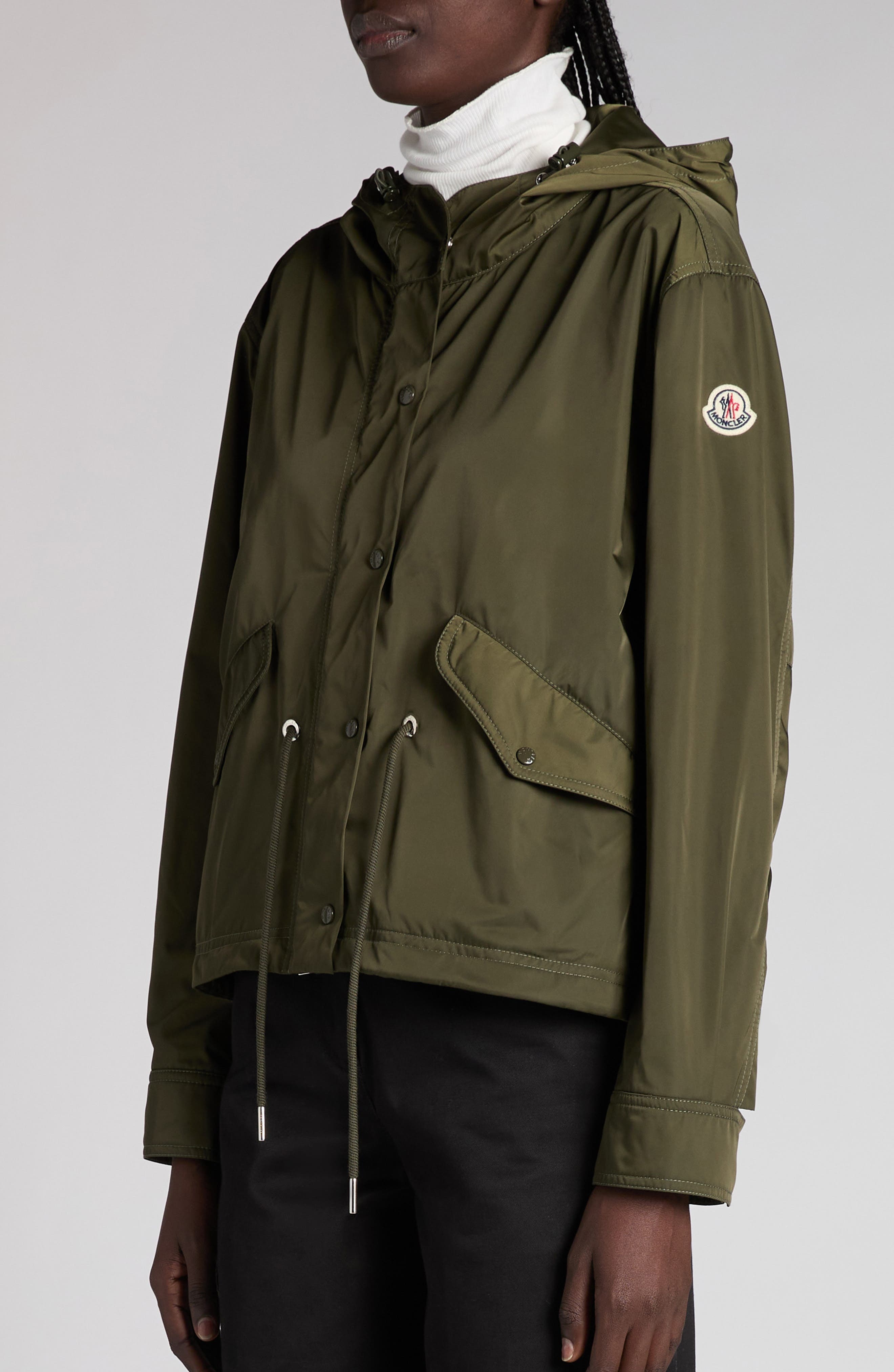 Moncler Noizay Short Parka in Amber Toned Olive at Nordstrom - 4
