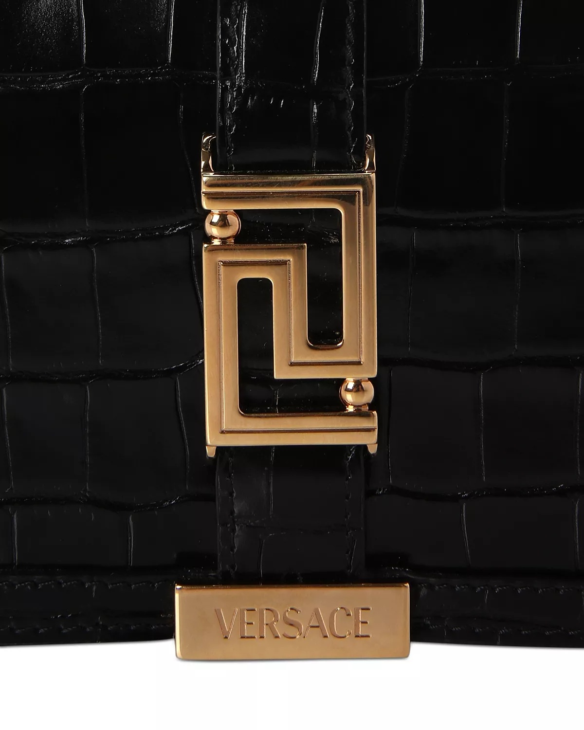 Greca Goddess Croc Embossed Leather Mini Bag - 6