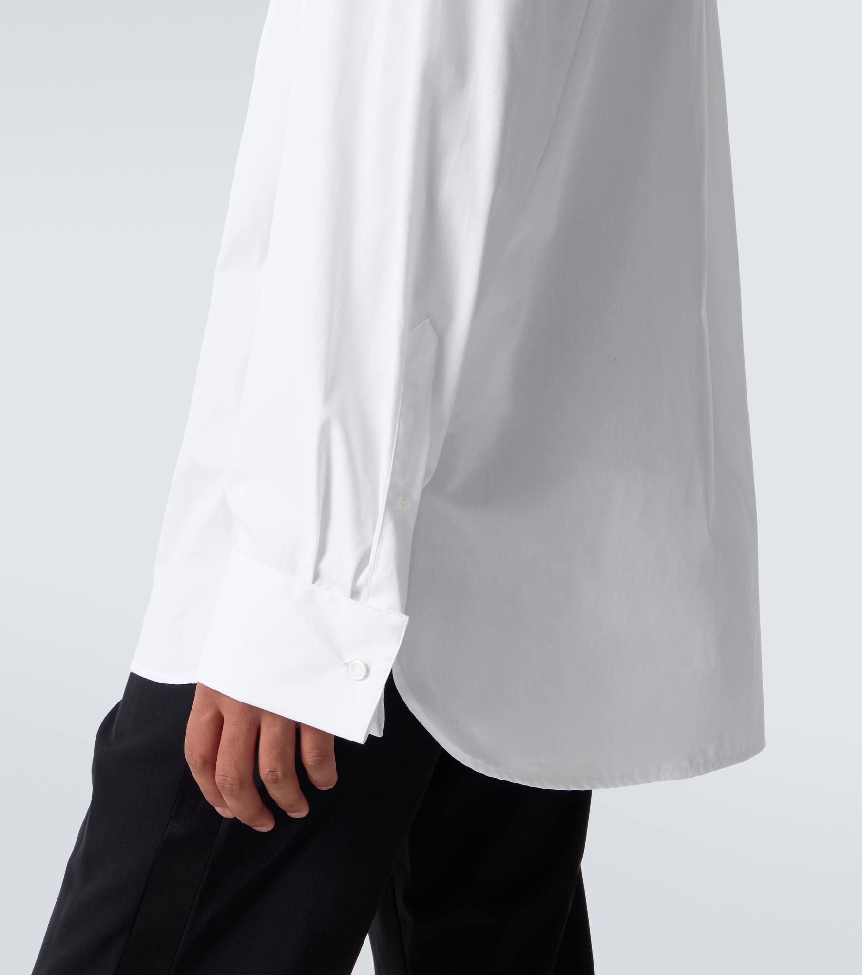 Oversized cotton poplin tuxedo shirt - 7
