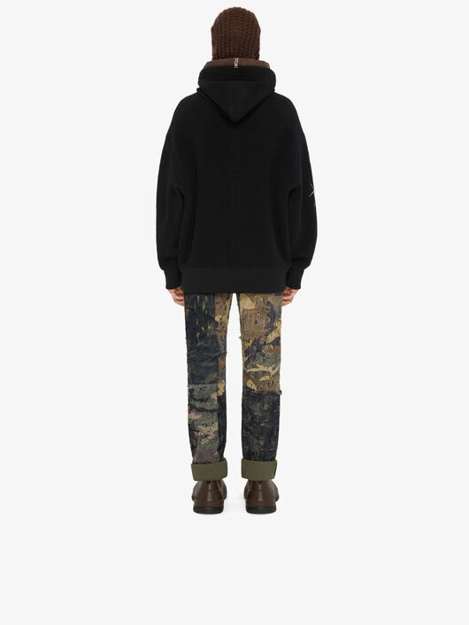 GIVENCHY BARBED WIRE ZIPPED HOODIE IN RINGLET KNIT - 3