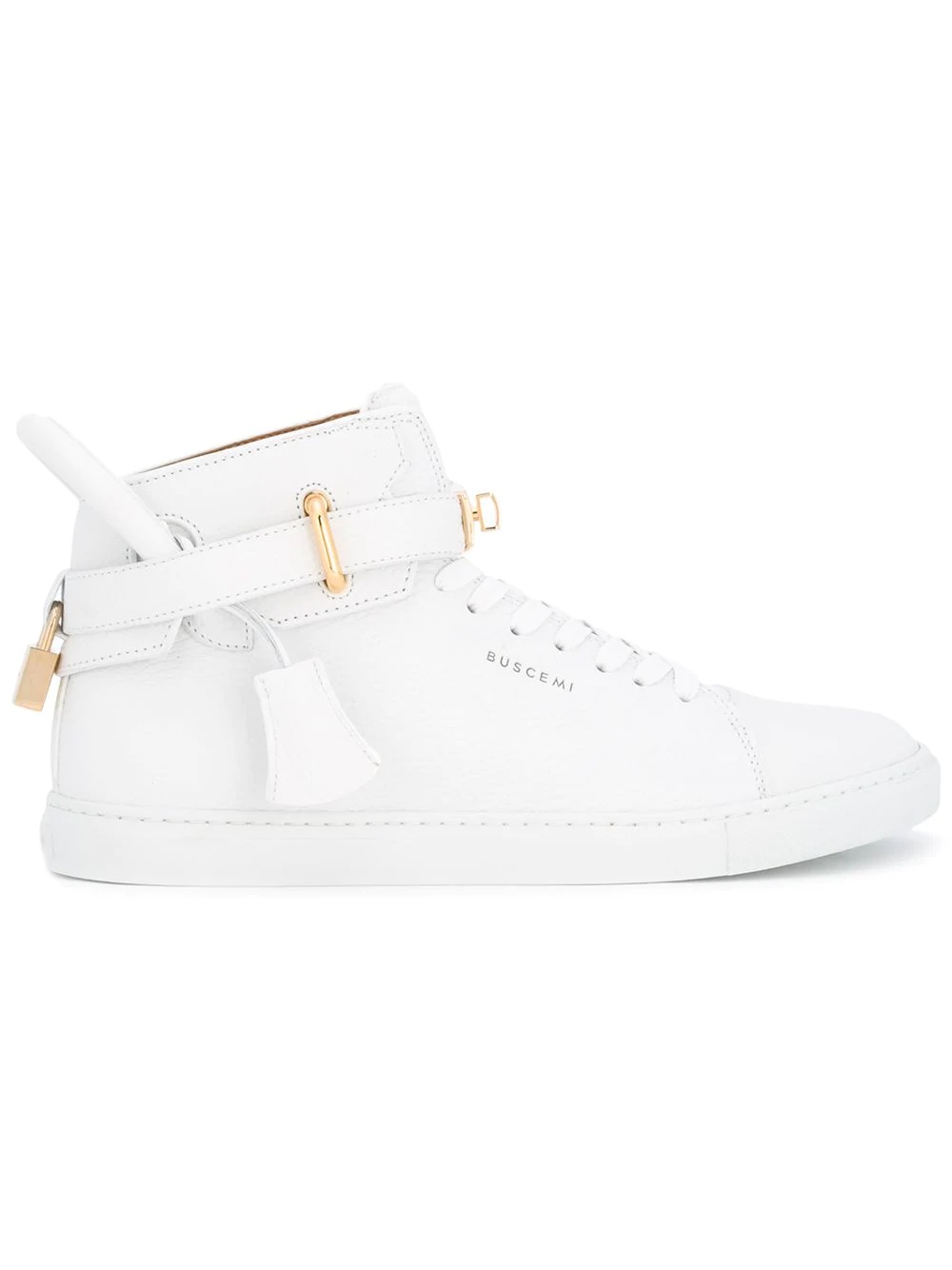 padlock leather mid-top sneakers - 1