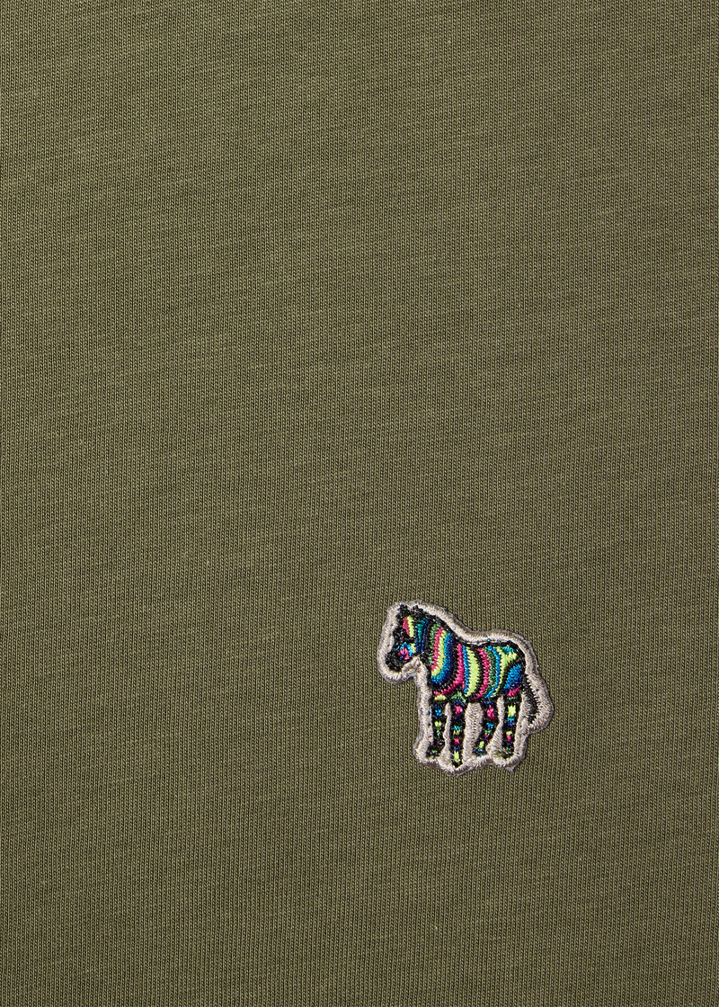 Paul Smith Khaki Green Organic Cotton Zebra Logo T-Shirt outlook