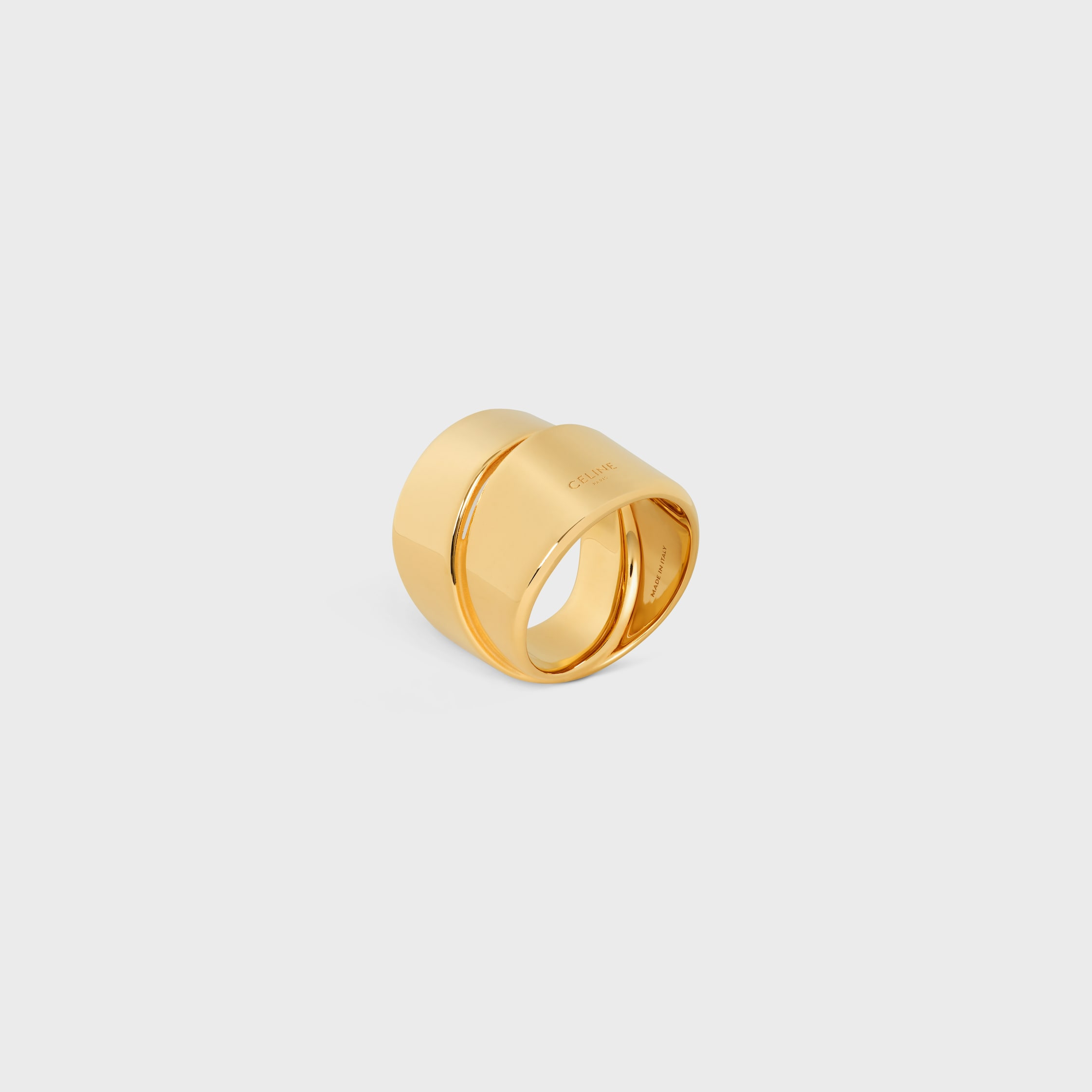 Formes Abstraites Ribbon Ring in Brass with Gold Finish - 2