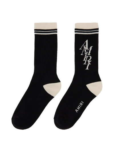 AMIRI Black Stack Logo Socks outlook