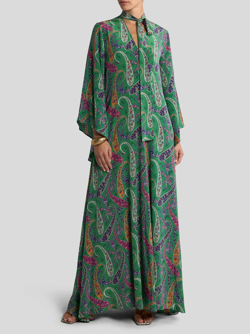 Etro SILK LONG DRESS WITH SILK SCARF AND FLORAL PAISLEY MOTIF outlook