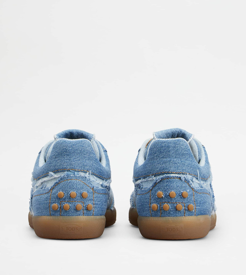 Tod's TOD'S TABS SNEAKERS IN DENIM - LIGHT BLUE, BLUE outlook
