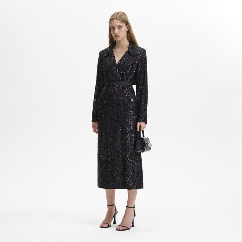 Black Sequin Coat 2