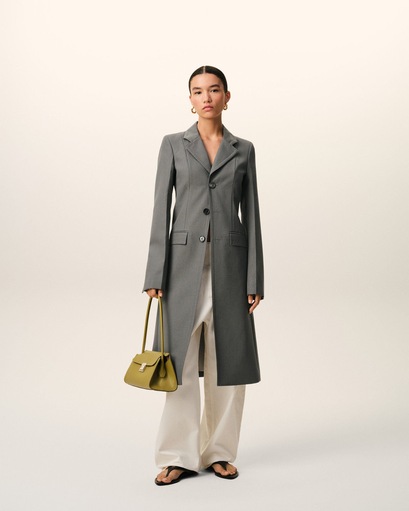 AMI Paris GREY NEW WOOL SIMPLE BREASTED FITTED COAT outlook