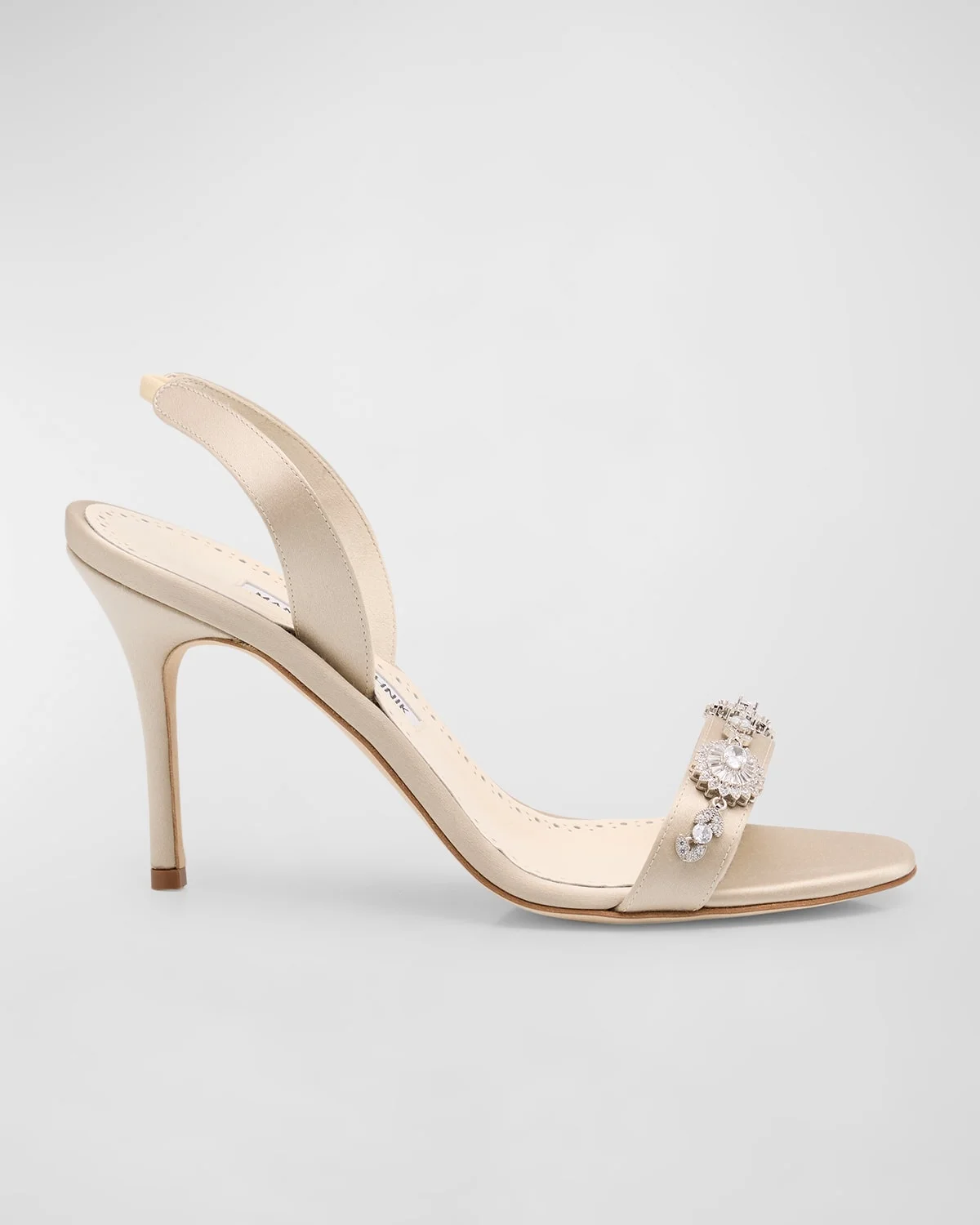 Crystal Satin Halter Sandals - 1