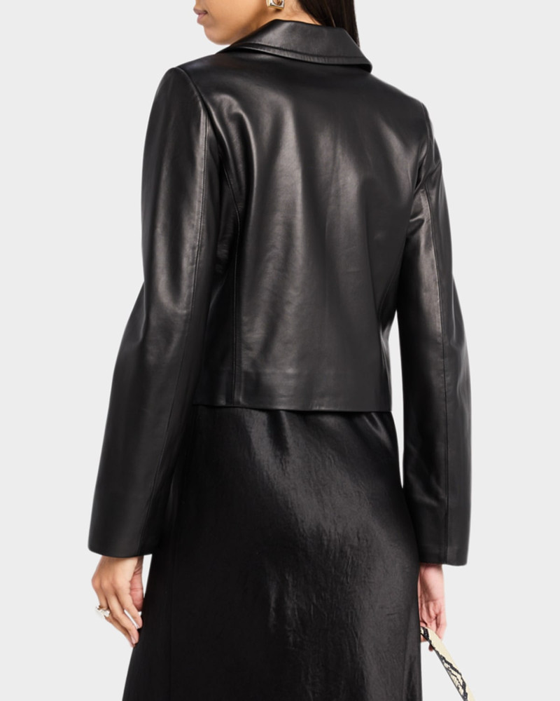 Shrunken Leather Peacoat 3