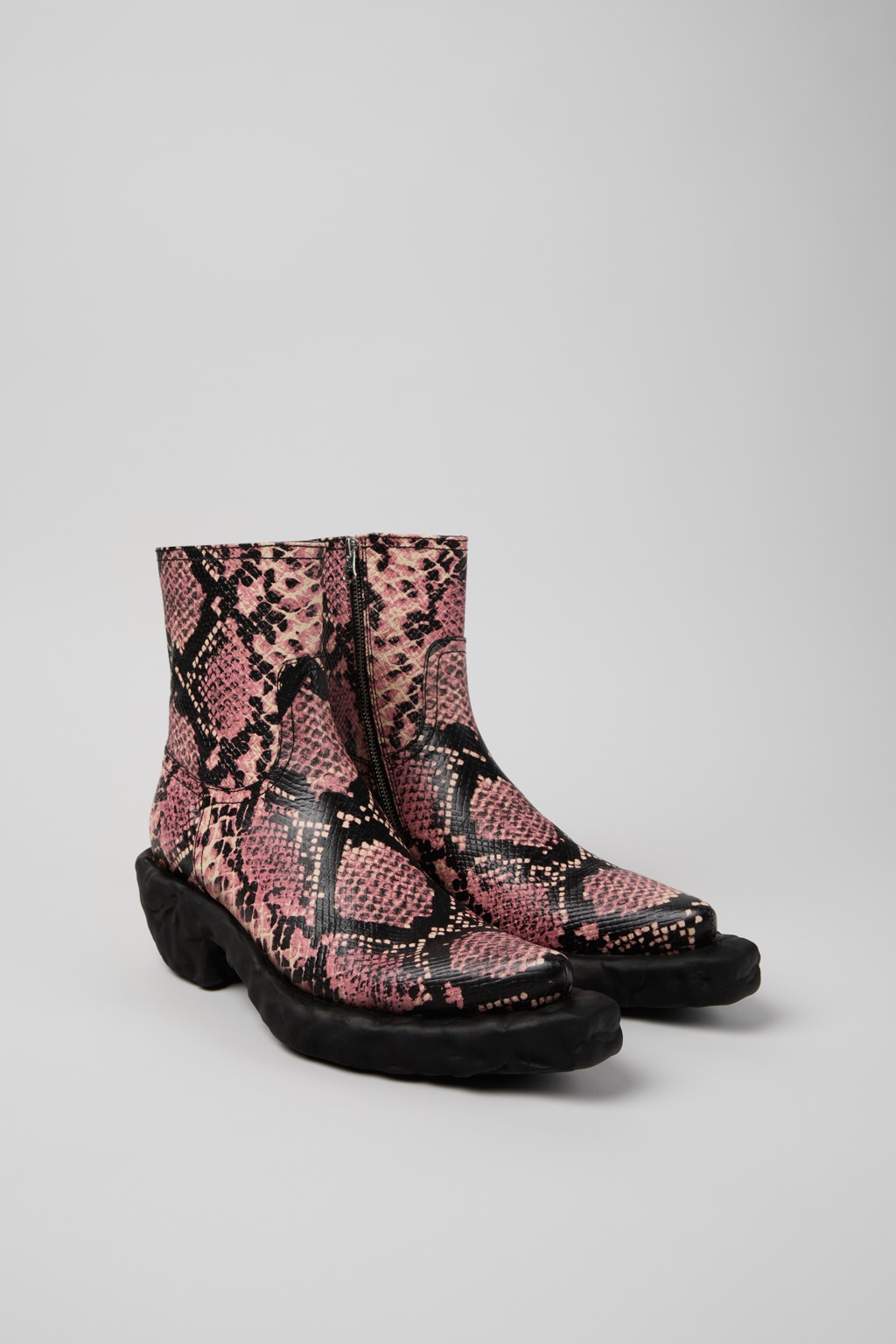 Multicolor Leather Zip Bootie - 2