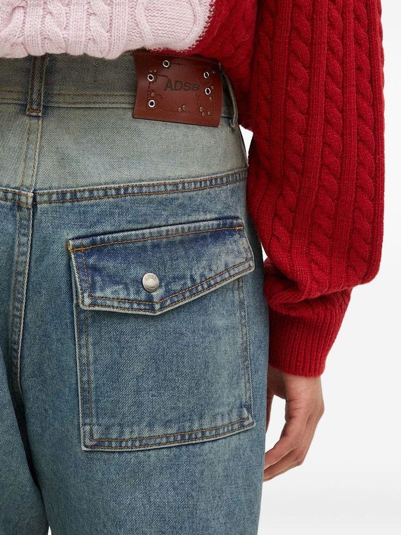 apa740m layered panelled pocket wide jeans 5