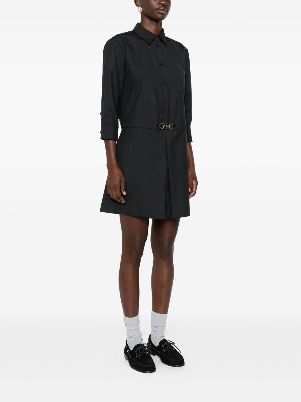 button-fastening shirt mini dress - 3